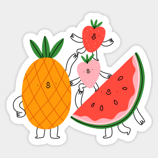 Cute fruit characters Sticker